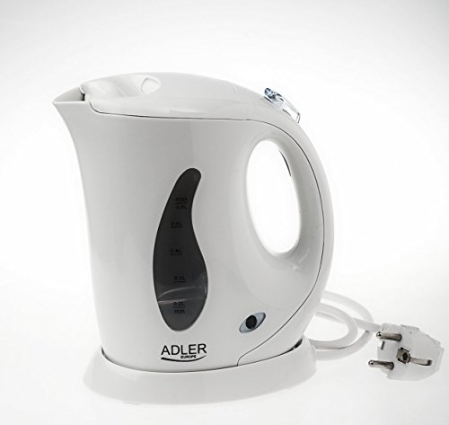 Mini-Wasserkocher, Reisewasserkocher mit 0,6l Fassent, Trockenkochschutz,Verriegelter Sicherheitsungsvermögen, automatische Abschaltung, Elektrischer Teekocher, Leistung von 760W, weiß, Wasserstandsanzeige,Hochwertiger Edelstahl Boden mit verdecktem Heizelemklappdeckel - 4