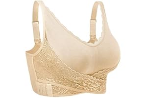 iClosam Soutien Gorge sans Armature Soutien-Gorge de Sport en Dentelle Lingerie Femme Push Up Brassiere Sport Femme sans Couture Confortable pour Quotidien Sport Yoga M-3XL