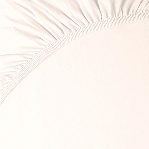 Jersey Spannbettlaken 180 x 200 – 200 x 220 cm für Boxspringbetten u. Wasserbetten, 160g/m² Mako-Baumwoll Qualität, klassisches Spannbetttuch für hohe Matratzen, schnee-weiß, aqua-textil 0010195 Serie PUR - 2
