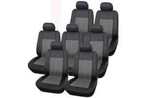 Shield Autocare MIL14PC-SNGL Milan 14pcs Full Car Seat Cover Set 7 Seater PVC/Leather with 2mm Foam with 7 Single Seat Covers Universal