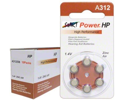 StartPower - 60 piles auditives , Typ A312, 1.45V, 160mAh, PR41, High Performance, Extra High Power