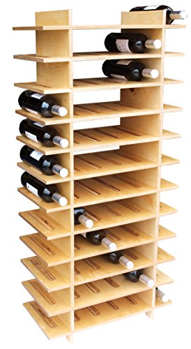Expovinalia 72/B Porte-Bouteilles avec 12 Niveaux, Bois, chêne Clair, 123 x 56 x 28 cm