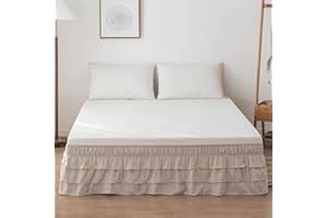 UYEOCO LANG ZI Falda de Cama,150/180 cm Volantes elástica Falda de Cama Bedding Ruffled Bedskirt Medidas canapé Cubre unda de somier Faldón de Volantes con (Color : C, Size : 138 * 190+38CM)