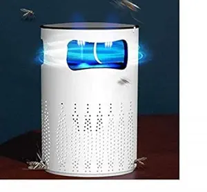 Crystal New USB Inhalation Bug Zapper Pest Control LED Mosquito Killer Lamp Household Photocatalyst Without Radiation for Home Living Room (White or Black Color) (Round YG-168)