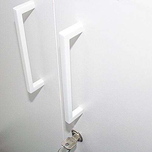 PROFI Aktenschrank abschließbar 3OH Weiß Schrank Büroschrank Flügeltürenschrank - 