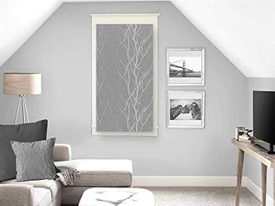 Soleil d'ocre Liane Brise-bise, Polyester, Gris, 45 x 90 cm