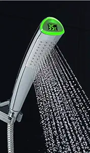 ARTRIE- HNT001- Hydro-Powered ABS Hand Shower, Display Temperature with LED, 1.5 Meter Anti-Twist Shower Tube (244 x 53 x 44 mm, Chrome)