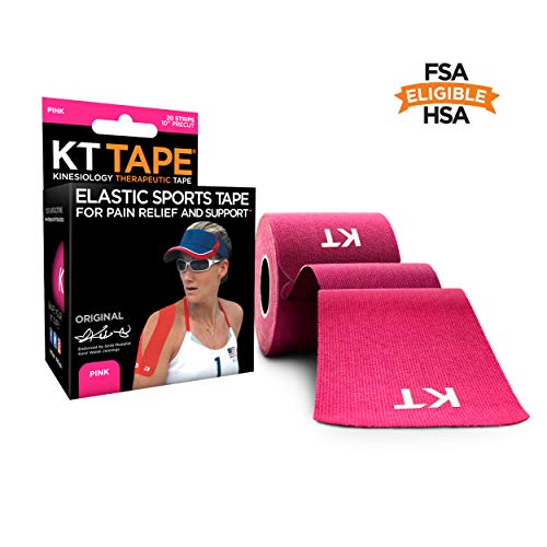 KT TAPE Original, Pre-cut, 20 Strip, Cotton, Pink