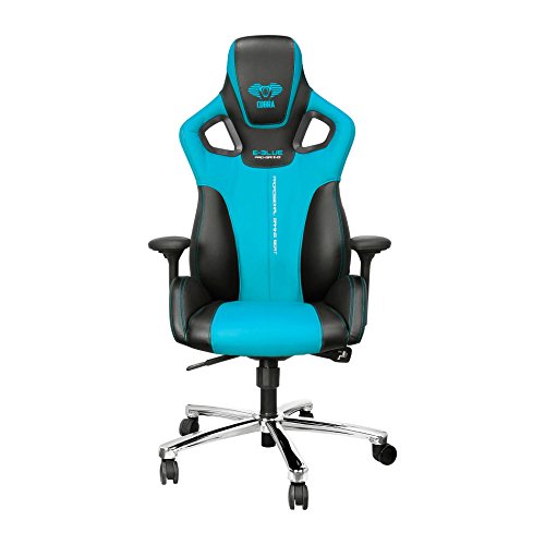 E-Blue Cobra Gaming Chair PU Leather Office Ergonomic Computer eSports Desk Executive EEC303BL Blue
