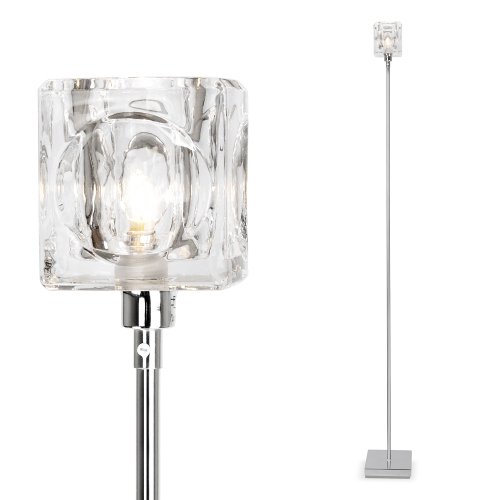 Modern Polished Chrome & Glass Ice Cube Dimming Floor Lamp