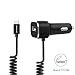 Produktbild Nekteck USB-Typ-C-Kfz-Ladegerät, 5, 4a Usb-C Kfz-Ladegerät-Adapter Mit Gummianzug Gummianzug Typ-C 3.1-Kabel Für Macbook 12 Zoll, Vieles Mehr, Schwarz - Coiled Kabel