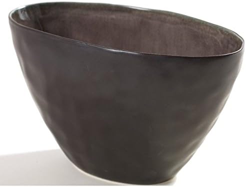 Oval vase grey 20.5 x H 13 cm