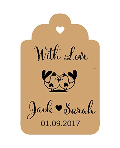 100 piezas con etiquetas de papel de regalo de boda personalizados p  jaros del amor personaliz   favor de la boda etiquetas colgantes