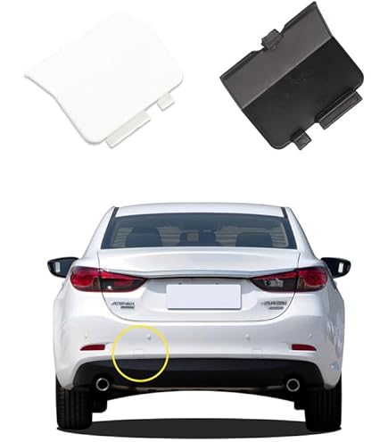 thumbnail image 2 of X AUTOHAUX For Mazda 6 2013-2018 White Left Bumper Tow Hook Towing Eye Cover Trailer Cap Replacement GJR950EL 2 of 12