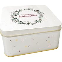Weihnachtliche Keksdose Aus Blech – Goldveredelt Mit Spruch, Perfekt Zum Verschenken & Aufbewahren
