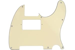 Musiclily 8 Otworów Pickguard Tele Humbucker Płyta Maskownica do Gitary Fender USA/Mexican Standard Telecaster typ Nowoczesnym, 3-warstwowy Kremowy