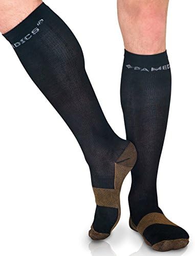 Sport and Work / Power Compression Stockings From Pamedics, Men and Women, Medical Compression/Performance Stockings, Ligament Stabilisation, Pain Reduction, Injury And Thrombosis Prevention, Nature Based With Copper Reinforcement, beige
