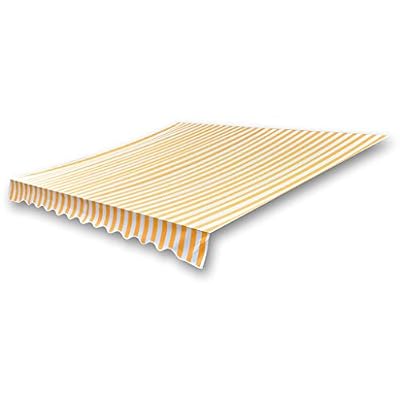 VIDAXL Store banne en toile Jaune et Blanc 4 x 3 m (Cadre non inclus)