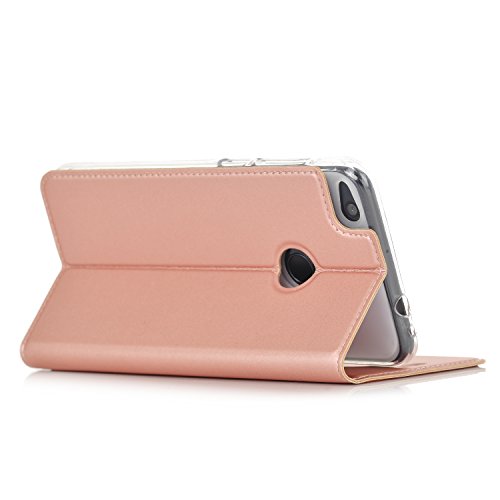 Huawei P8 lite 2017 Hülle,IVSO Hohe Qualität Advanced Shock Absorption Technology Case Folio Tasche Cover für Huawei P8 lite 2017 Smartphone (Rose Gold) - 6