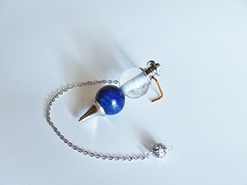 PENDULE DOUBLE EN CRISTAL DE ROCHE ET LAPIS LAZULI RADIESTHESIE ESOTERISME GEOBIOLOGIE francais PENDULE DOUBLE EN CRISTAL DE ROCHE ET LAPIS LAZULI RADIESTHESIE ESOTERISME GEOBIOLOGIE francais