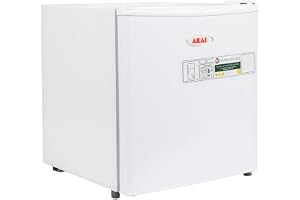 Akai 60L Single Door Compact Mini Refrigerator With Freezer Box, 1 Shelf, Bottle Storage Racks, Built In Condenser, Mini Fridge Best for Kitchen, Bedroom, Office 47Dx45Wx50H Cms, White RFMA-K60DW6