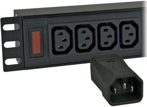 12 Way C13 Neon 19&" Horizontal Rack Mount PDU - 10amp IEC C14