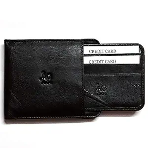 Jagi Premium Leather Wallet Purse Money Organiser Card Holder Money Clip for Men and Boys (Black Color) - Model 306