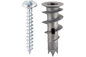 Pack of 10 - AJ Timber Metal PLASTERBOARD Cavity Fixings with Screws