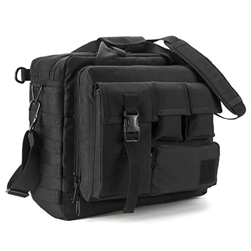 Preisvergleich Produktbild 15.6 Zoll Laptoptasche Herren Laptop Umhängetasche Multifunktions Taktische Aktentasche Outdoor Military Computer Schulter Handtaschen Nylon (Schwarz, 15.6")