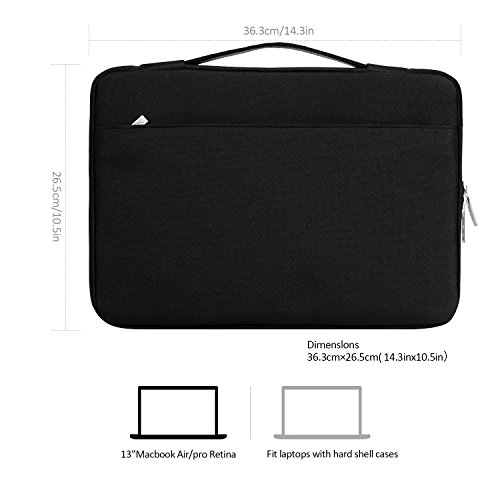 hseok 33–33,8 cm Laptop Sleeve Schutzhülle für 33 cm MacBook Air/MacBook Pro Retina/12,9 iPad Pro/33 cm 13,3 „Apple Lenovo Dell HP Ultrabook Computer Schutzhülle Tasche Cover Tragetasche/Handtasche/Aktenmappe Handtasche, schwarz schwarz schwarz - 7