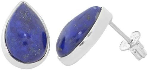 Lapis Lazuli Gemstone Earring Studs drop, 925 Sterling Silver