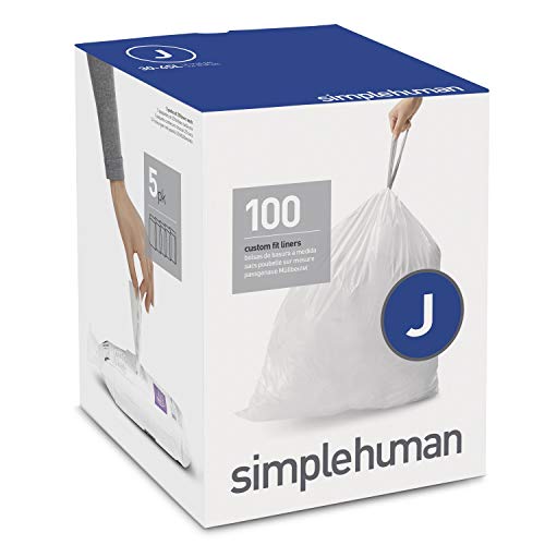 simplehuman - code j, sacs poubelle sur mesure, 100 sacs poubelle, 30-45 litre