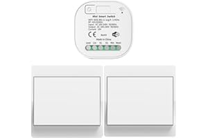 Cerhot 230V Interruptor inteligente WiFi Tuya, juego de interruptores de luz inalámbricos, interruptor cinético, interruptor de control remoto, interruptor inalámbrico para luz del hogar（EU 1Gang 2V1）