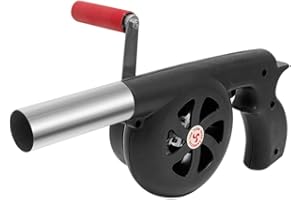 BOJIUSARL Souffleur pour barbecue,Souffleurs portables à manivelle,Soufflet d'allumage rapide Briquet de cuisine pour Camping en plein air camping Pique-nique Charbon de bois Grill Barbecue