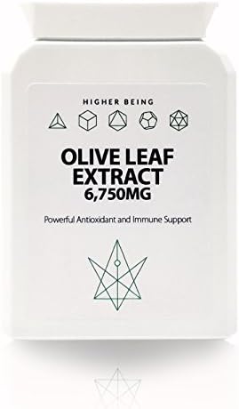 Olive Leaf Extract Capsules (60) | Helps Maintain Normal Blood Pressure | High-Strength 6,500mg | Contains 20% Active Oleuropein | Antioxidant Supplement | Supports Healthy Immune and Cardiovascular System | Made in the UK for Higher Being