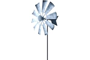 QMCAHCE Moulin à vent rétro de jardin, double direction, rotation à 360 degrés, moulin à vent cinétique en métal, moulins à vent pour jardin, cour, pelouse, jardin, sculptures à vent