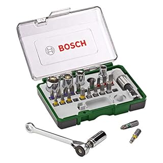 Bosch 2607017160 Screwdriving Set With Mini Ratchet 27 Pieces