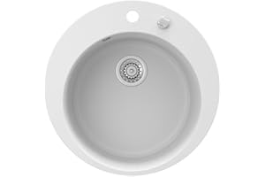 ‎BERGSTRÖM Bergström Spülbecken, Weiß, 50.5 x 50.5 cm Rund