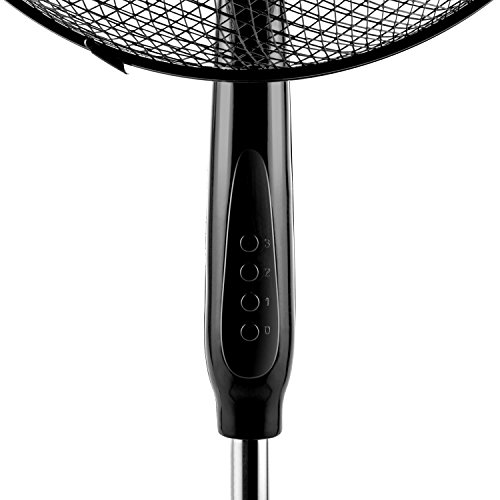 oneConcept • Black Blizzard • Ventilator • Standventilator • leise • 3 schwarze Rotorblätter • 40,6 cm Durchmesser • zuschaltbare Oszillations-Schwenkfunktion • Ventilatorkopf um 20° neigbar • 3 Geschwindigkeitsstufen • 50 Watt • schwarz - 7