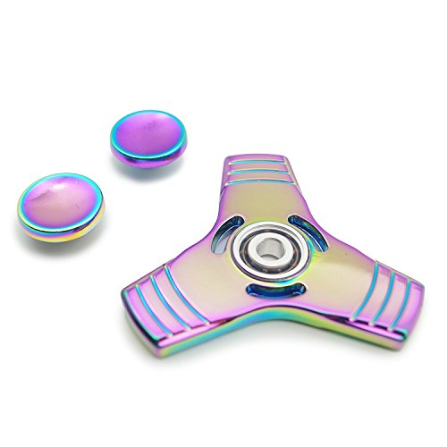 zappeln Hand Spinner mit LED Licht Marke neue Tri Spinner Prime Spielzeug mit 3 farbigen Shining Premium Angst Spielzeug hilft FORCUS für Kinder und Erwachsene Stress Reducer L Colorful lucky - 5
