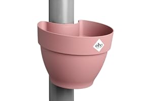 elho Vibia Campana Donica na rośliny z rury spustowej, doniczka na deszczówkę, pionowy ogród, 100% plastik z recyklingu, Ø 21,6 x wys. 16,3 cm, różowy/pudrowy róż