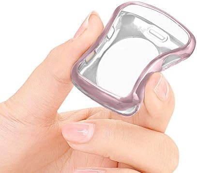 Apple Watch Case Series 3/Series 2, Heyroy Ultra-thin Soft TPU Scratch Resistant Protective Cover Case Protective Frame For Apple Watch Series 3, Series 2 (38MM Pink)