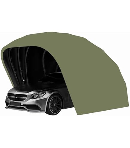 Abri De Voiture Pliable Mobile En Acier - Tente De Protection Extérieure 5,5x2,5m, Anti-pluie/Vent - 5