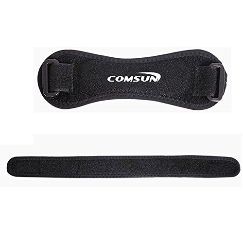 2er Set Knieband, Comsun Patella Kniegurt, Atmungsaktiv, für Knieschmerzlinderung Knee Strap, Profi-Patella-Kniebandage für Sport wie Laufen, Springen, Wandern, usw. Universalgröße, verstellbar, gegen Patellaspitzensyndrom, Ideal bei Läuferknie, Springerknie, Schwarz - 5
