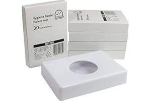 Medi-Inn Distributeur de Sacs hygiéniques | avec Sacs hygiéniques | pour Une élimination Facile des Serviettes hygiéniques, protège-Slips et tampons (1 Distributeur Blanc + 150 sachets hygiéniques)