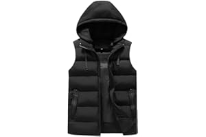 YOUTHUP Doudoune Homme sans Manches Hiver Gilet avec Capuche Amovible Veste Légère
