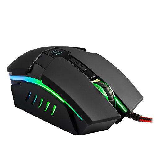 Mars Gaming MM116 - Rat  n Gaming para PC  3200 dpi  Sensor   ptico Profesional  iluminaci  n 7 Colores RGB Flow  6 Botones Gaming  ambidiestro  ergon  mico  Conector USB   Color Negro