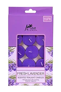 PAN AROMAS 15-Pack Tealight Candle - Fresh Lavender