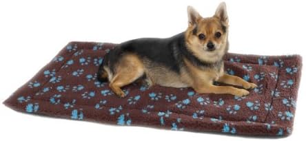 Slumber Pet Thermapet Paw Print Crate Mat, Medium, Brown