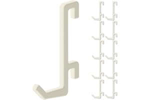 STARMAKER Lot de 10 crochets pour panneau perforé Ikea Skadis - Modèle en L incliné, 15mm - Support mural, plaque pour outils et accessoires